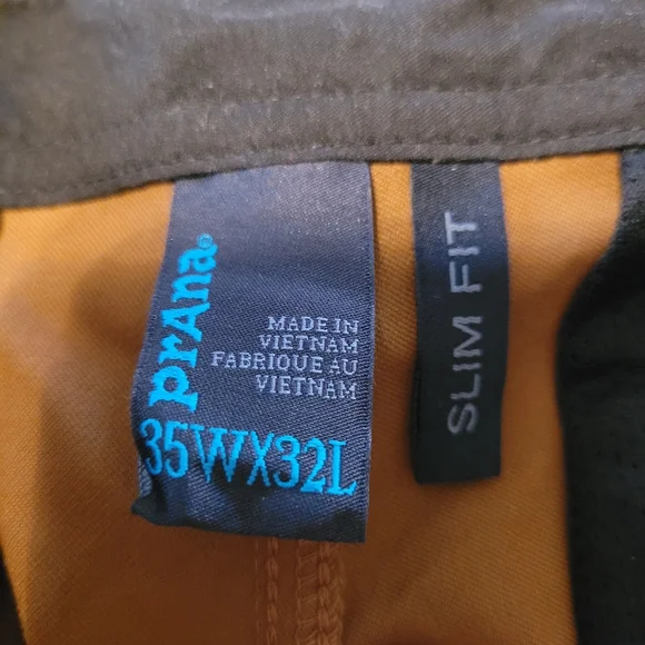 Prana mens slim fit atypical 5 pocket brown pants - 35 X 32.         L89 - Picture 7 of 9